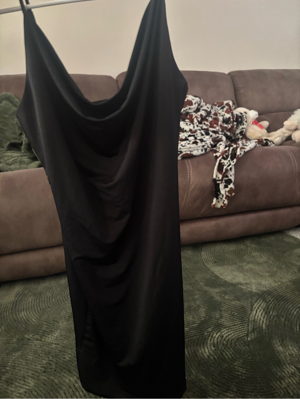 Mind Code Black Cowl Maxi Slip Dress